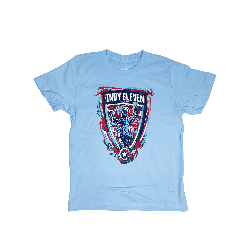 Indy Eleven Storm Striker Crest Blue Youth T