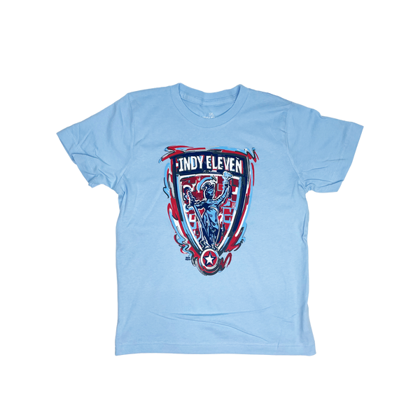 Indy Eleven Storm Striker Crest Blue Youth T